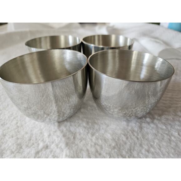 4 VINTAGE KIRK STIEFF P50 PEWTER CUPS MONTICELLO THOMAS JEFFERSON FOUNDATION VGC - Picture 1 of 5